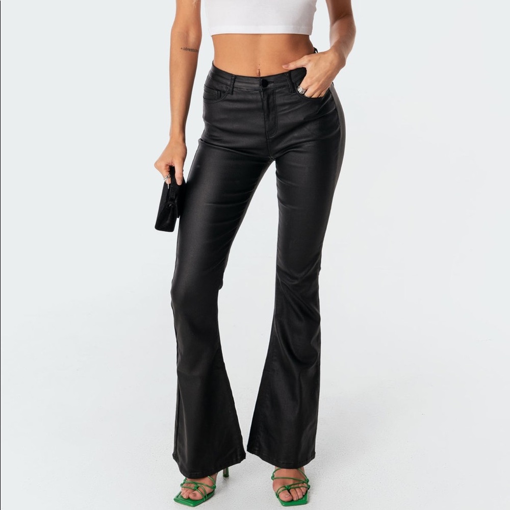 Faux leather pants